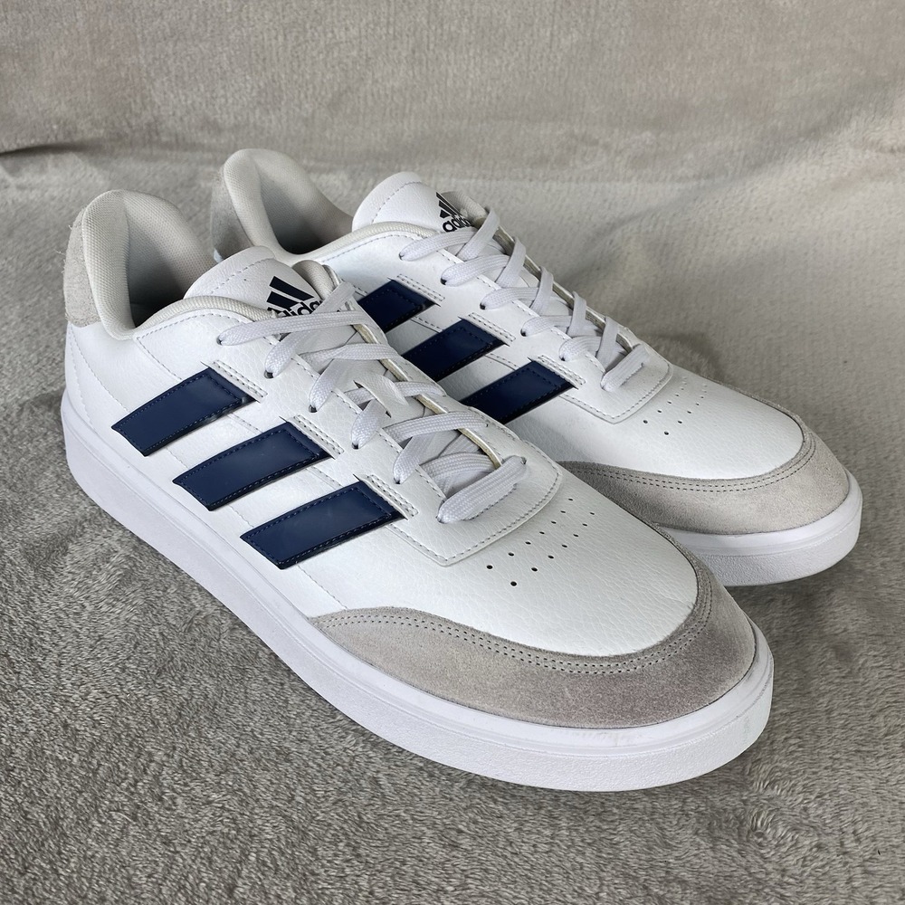 adidas CourtBlock Mens Shoes Size 12 White Black Sneaker Tennis Pickleball NEW